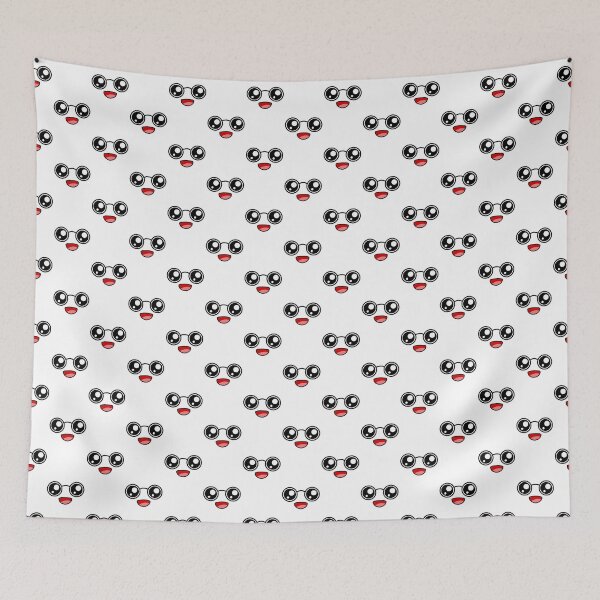 Item preview, Cute kawaii laughing nerdy face pattern designed and sold by BlushyPrint.
