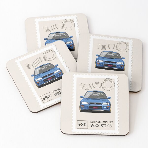 Item preview, Subaru Impreza WRX STI 98 JDM Legend Vintage Postage Stamp Art designed and sold by Motorline44.