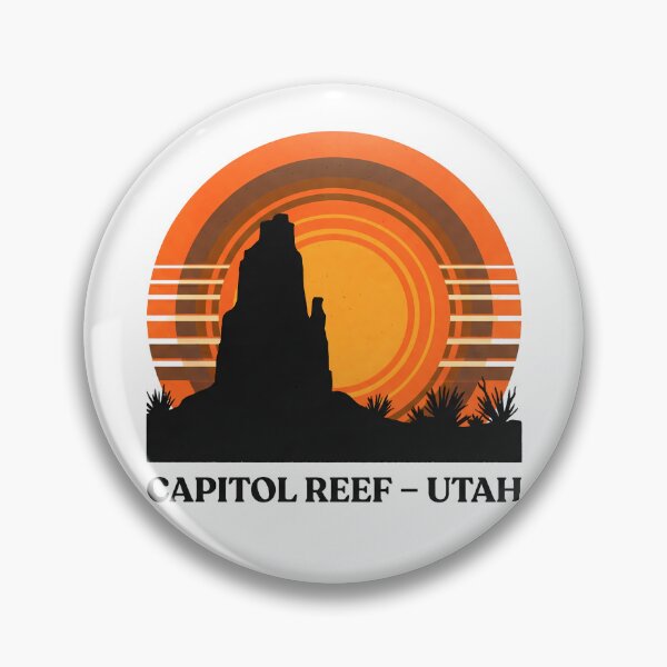 Item preview, Capitol Reef Utah Retro Sunset Desert Silhouette designed and sold by LoliDesignShop.
