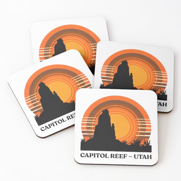 Item preview, Capitol Reef Utah Retro Sunset Desert Silhouette designed and sold by LoliDesignShop.