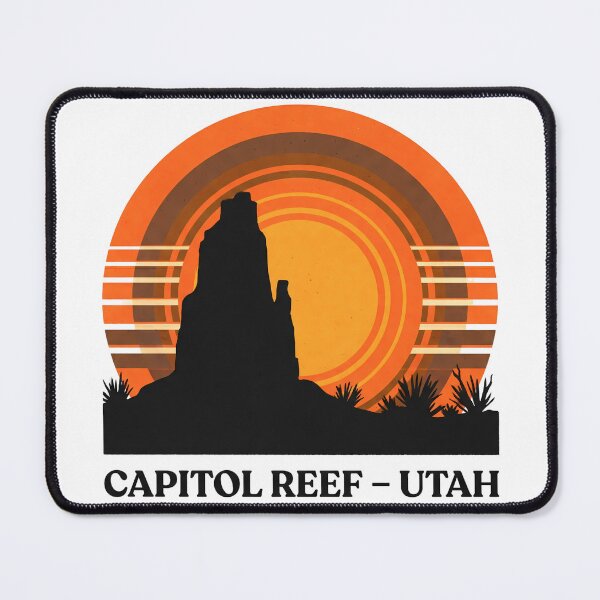 Item preview, Capitol Reef Utah Retro Sunset Desert Silhouette designed and sold by LoliDesignShop.