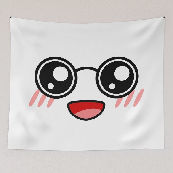 Item preview, Cute kawaii blushing laughing nerdy face designed and sold by BlushyPrint.