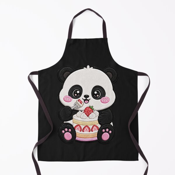 Item preview, Kawaii Panda Strawberry Cake Embroidery Patch Cute designed and sold by ColorSplash123.