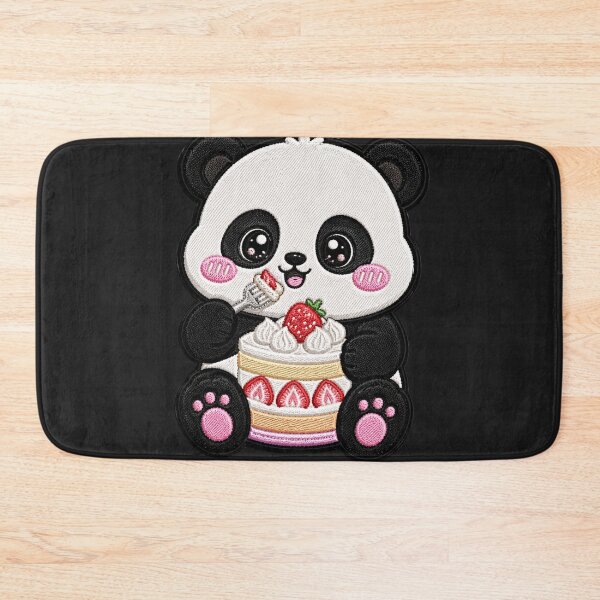 Item preview, Kawaii Panda Strawberry Cake Embroidery Patch Cute designed and sold by ColorSplash123.