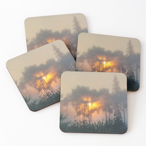 Item preview, Sunrise through the fog and the trees designed and sold by Moose & Foxy.