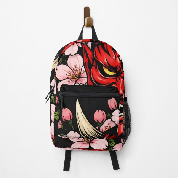 Item preview, Japanese Oni Mask Sakura Cherry Blossom Design designed and sold by Tsugraf Designs.