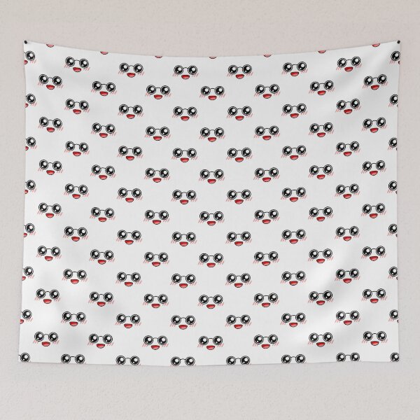 Item preview, Cute kawaii blushing laughing nerdy face pattern designed and sold by BlushyPrint.