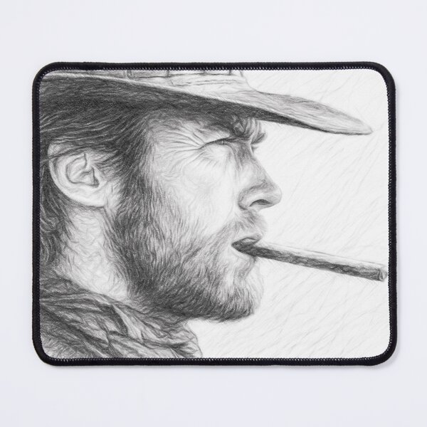 Item preview, Vintage Western Cowboy Pencil Portrait | Black and White Gunslinger Sketch Art designed and sold by Leon Woods Pencil Art.