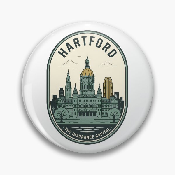 Item preview, Vintage Hartford Connecticut Skyline State Capitol Badge designed and sold by k3rstman1.