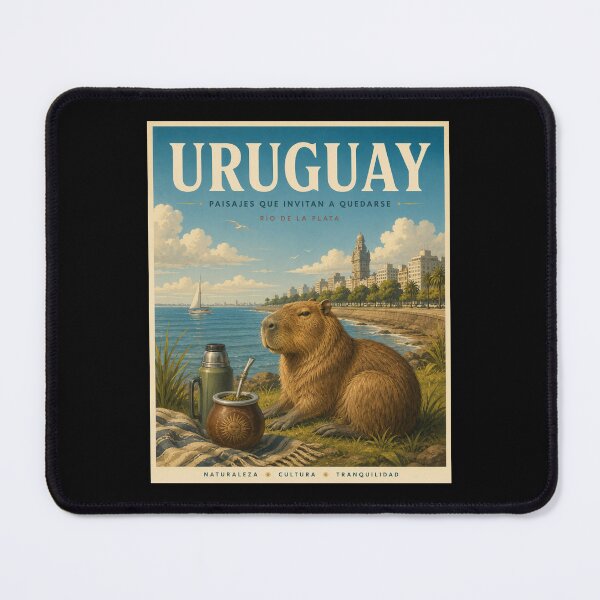 Item preview, Uruguay Capybara Mate Vintage Travel Poster  designed and sold by Tienda-Vane.