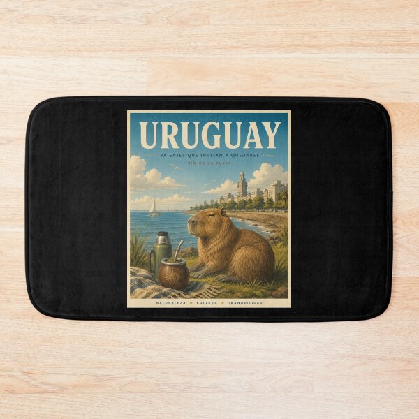 Item preview, Uruguay Capybara Mate Vintage Travel Poster  designed and sold by Tienda-Vane.