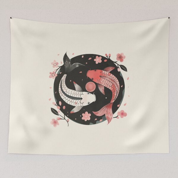 Item preview,  Koi Fish with Cherry Blossoms, Yin&Yang designed and sold by xiao xuans.
