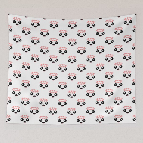 Item preview, Cute kawaii smiling in love face pattern designed and sold by BlushyPrint.