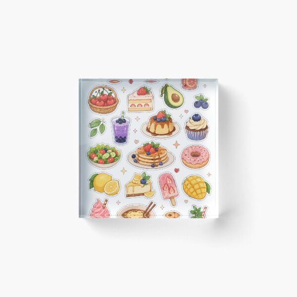 Item preview, Sweet Harvest Delight Sticker Collection – Whimsical Food, Fruit & Dessert Kawaii Sticker Sheet designed and sold by BlareBlare.