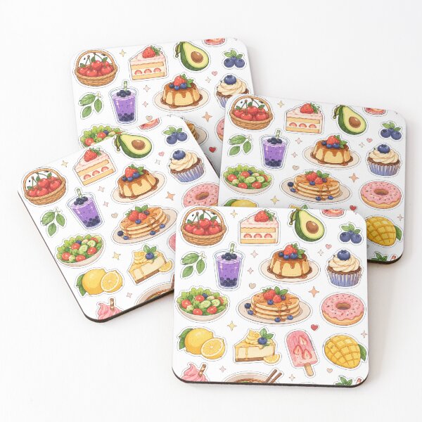 Item preview, Sweet Harvest Delight Sticker Collection – Whimsical Food, Fruit & Dessert Kawaii Sticker Sheet designed and sold by BlareBlare.
