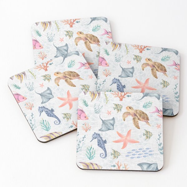 Item preview, Watercolor Ocean Life Textured White designed and sold by KSimpson838.