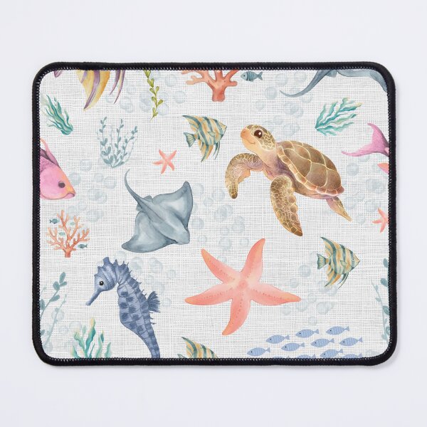 Item preview, Watercolor Ocean Life Textured White designed and sold by KSimpson838.