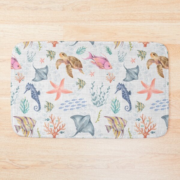 Item preview, Watercolor Ocean Life Textured White designed and sold by KSimpson838.