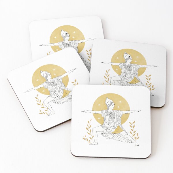 Item preview, Athena Statue in Warrior Pose | Greek Goddess Yoga Art Print designed and sold by Ancient-Tales.
