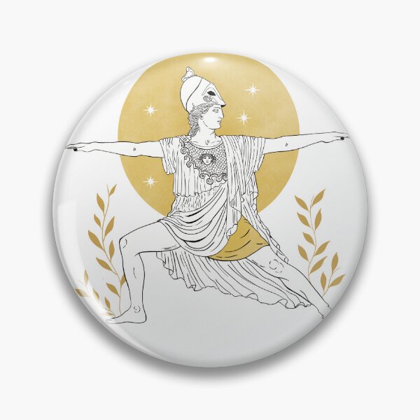 Item preview, Athena Statue in Warrior Pose | Greek Goddess Yoga Art Print designed and sold by Ancient-Tales.