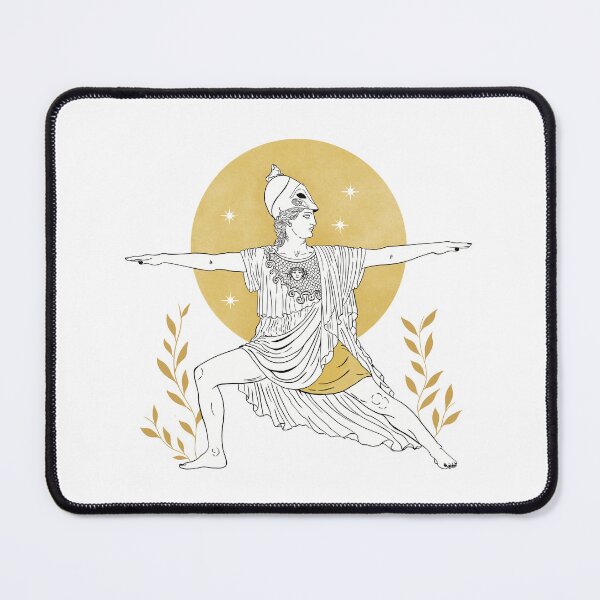 Item preview, Athena Statue in Warrior Pose | Greek Goddess Yoga Art Print designed and sold by Ancient-Tales.