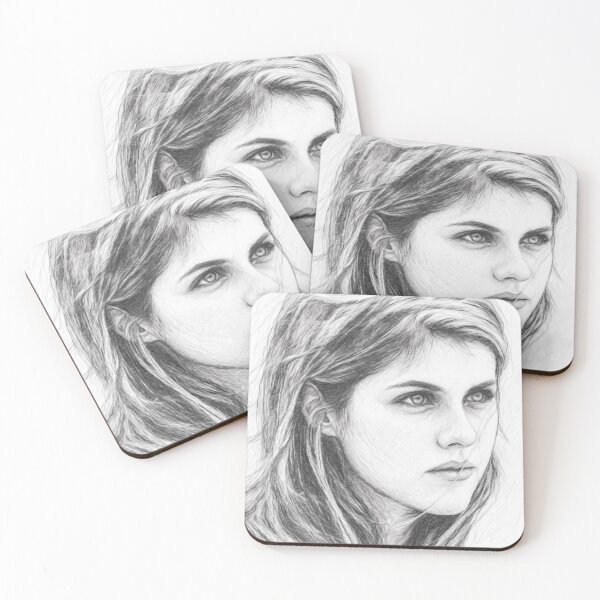 Item preview, Striking Monochrome Actress Portrait | Black and White Pencil Sketch Artwork designed and sold by Leon Woods Pencil Art.