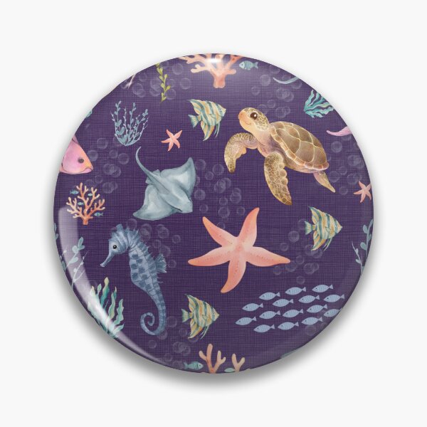 Item preview, Watercolor Ocean Life Textured Dark Purple designed and sold by KSimpson838.