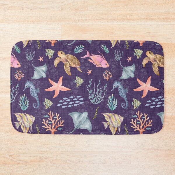 Item preview, Watercolor Ocean Life Textured Dark Purple designed and sold by KSimpson838.