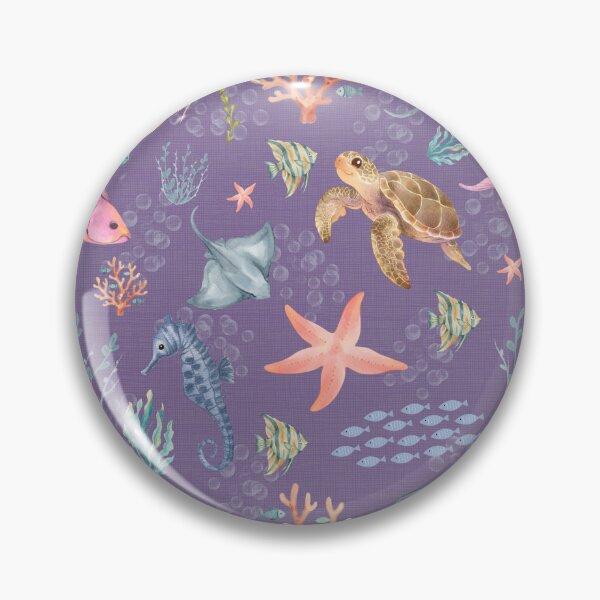 Item preview, Watercolor Ocean Life Textured Purple designed and sold by KSimpson838.