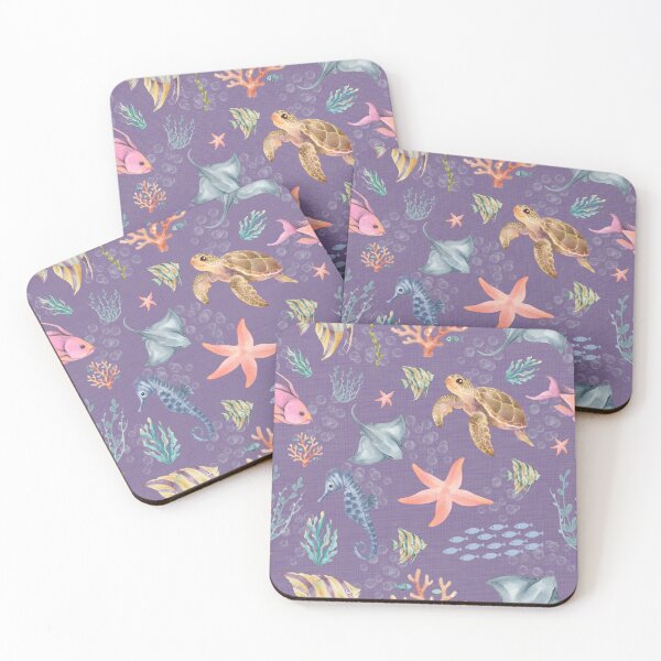 Item preview, Watercolor Ocean Life Textured Purple designed and sold by KSimpson838.
