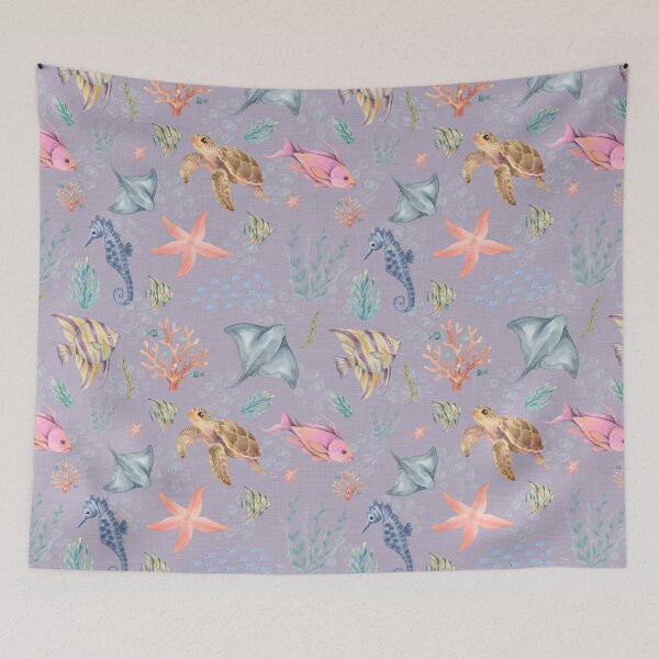 Item preview, Watercolor Ocean Life Textured Light Purple designed and sold by KSimpson838.