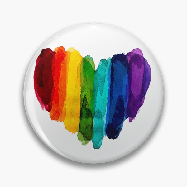 Item preview, Aesthetic Watercolor Rainbow Heart - Artistic Pride Brush Strokes designed and sold by Wittylayer.