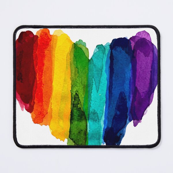Item preview, Aesthetic Watercolor Rainbow Heart - Artistic Pride Brush Strokes designed and sold by Wittylayer.