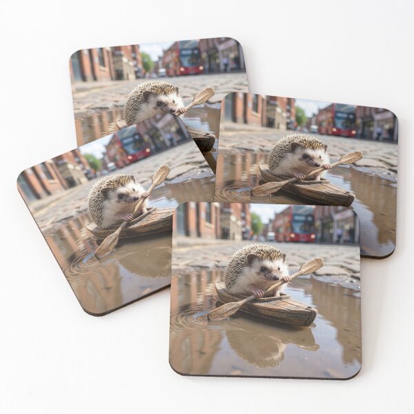 Item preview, Hedgehog Kayaks a London Puddle designed and sold by Tridentulus.