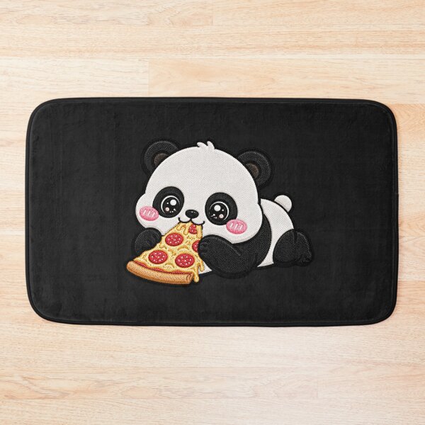 Item preview, Kawaii Panda Pizza Embroidery Patch Cute Chibi designed and sold by ColorSplash123.