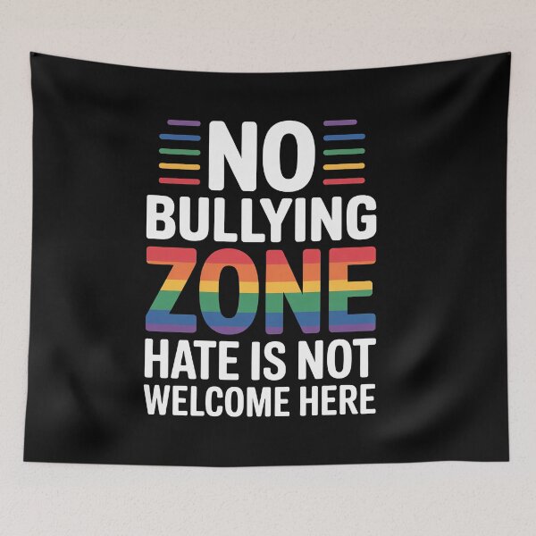 Item preview, No Bullying Zone Hate Is Not Welcome Here LGBT Anti Bullying Pride Gift designed and sold by Say It With Ink.
