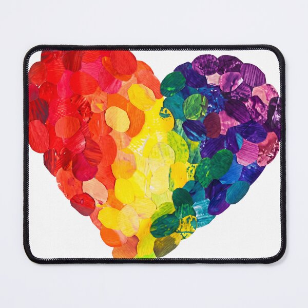 Item preview, Mosaic Rainbow Heart Collage - Textured Pride Petal Art designed and sold by Wittylayer.