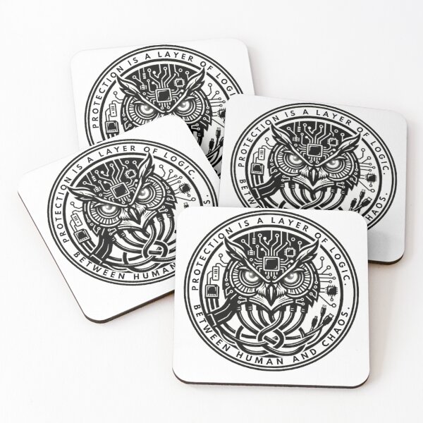 Item preview, Technological Owl Emblem: Logic vs Chaos designed and sold by CalmFrameArt.