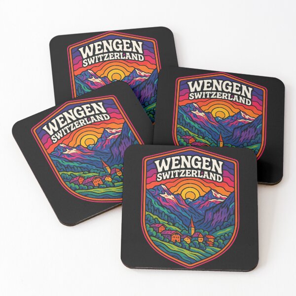 Item preview, Wengen Switzerland Trippy Art Travel designed and sold by TomFrontierArt.
