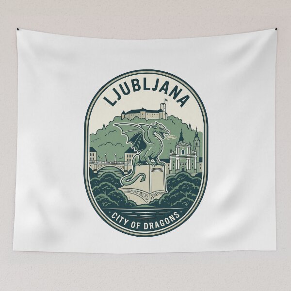Item preview, Ljubljana City of Dragons Vintage Travel Badge designed and sold by k3rstman1.