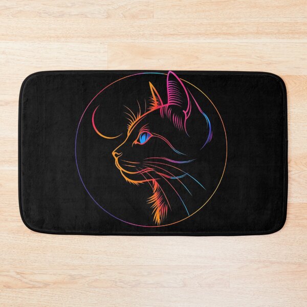 Item preview, Cosmic cat sun eclipse vibrant astrology cat designed and sold by Szkicerka.