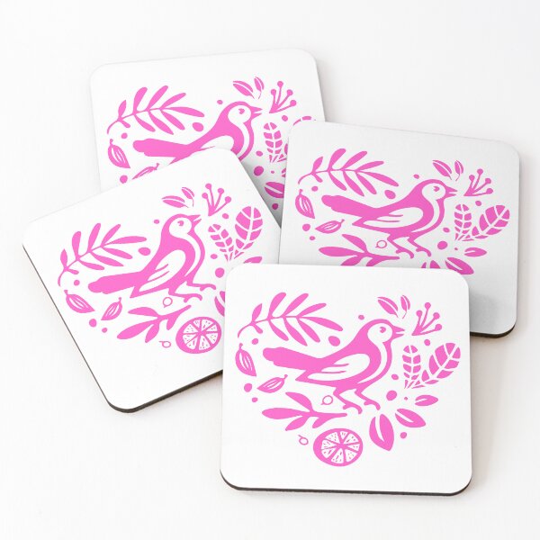 Item preview, Pink floral herbal bird organic heart designed and sold by Bearlala.