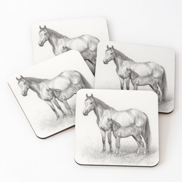 Item preview, Mother and Foal Graphite Sketch designed and sold by Art-Design-EM.