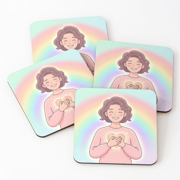 Item preview, Aesthetic Glowing Heart Pride - Soft Pastel Rainbow Self-Love Art designed and sold by Wittylayer.