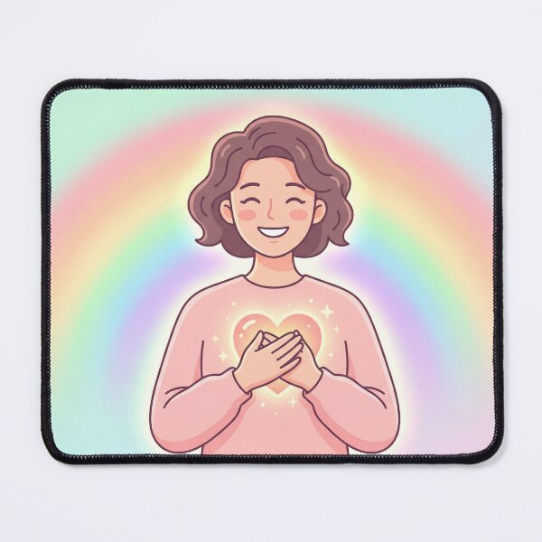 Item preview, Aesthetic Glowing Heart Pride - Soft Pastel Rainbow Self-Love Art designed and sold by Wittylayer.