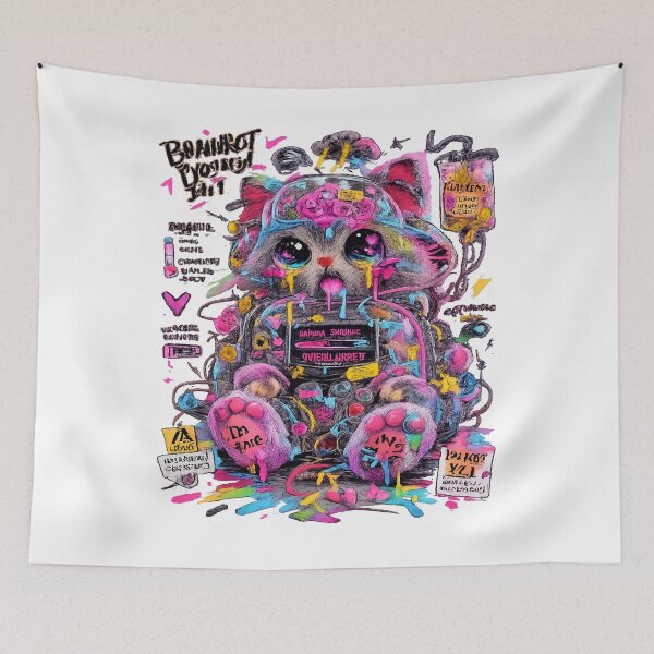 Artikelvorschau, Burnout Loading Overstimulated Neon Kitten entworfen und verkauft von Wolf Creator.