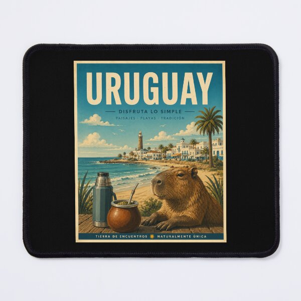 Item preview, Uruguay Capybara Mate Vintage Travel Poster  designed and sold by Tienda-Vane.
