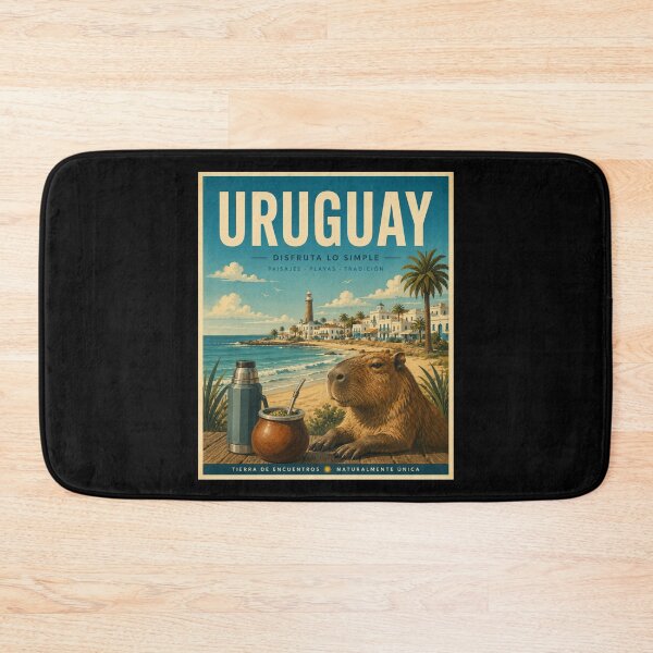 Item preview, Uruguay Capybara Mate Vintage Travel Poster  designed and sold by Tienda-Vane.
