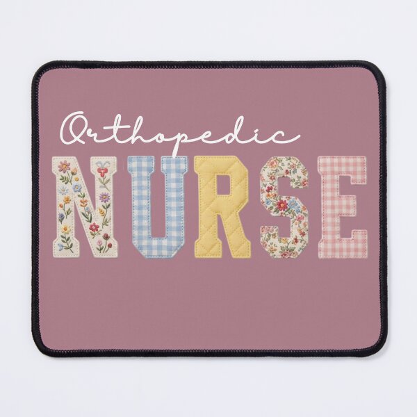 Item preview, Orthopedic Nurse, faux patchwork floral Orthopedic Nurses, Ortho Nurse Vintage style. designed and sold by Lam Assia.