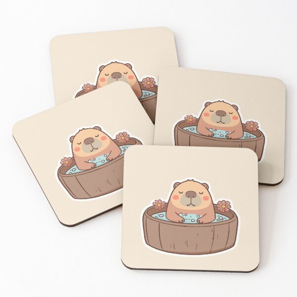 Item preview, Cute capybara relaxing in a spa-like peaceful setting designed and sold by Art-Design-EM.